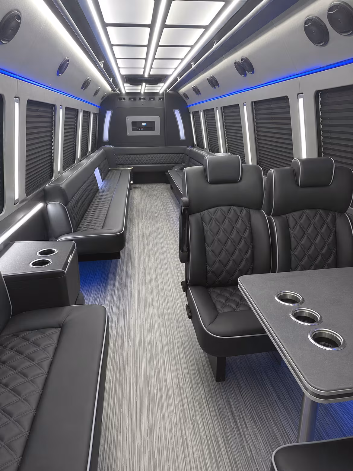 roanoke 25 passenger party bus inside