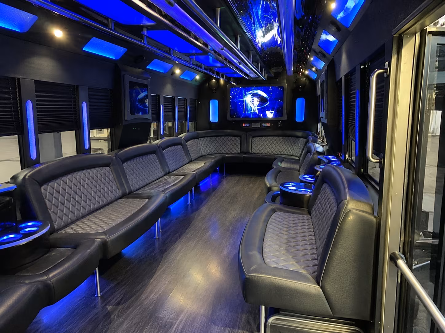 roanoke 28 passenger party bus interior
