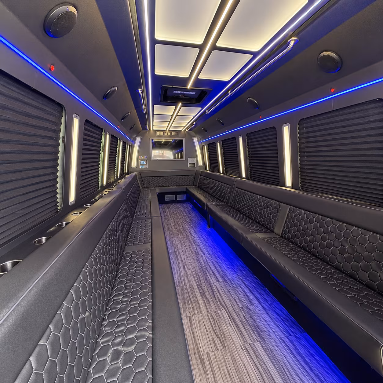roanoke 30 passenger party bus interior