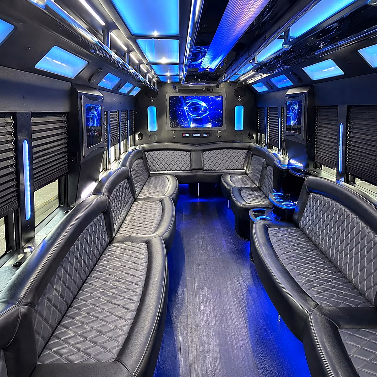roanoke 50 passenger party bus interior